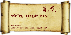 Móry Ifigénia névjegykártya