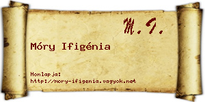 Móry Ifigénia névjegykártya